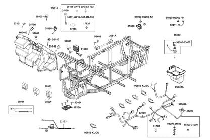 KYMCO Harness Wire exploded-view diagram, UXV 450