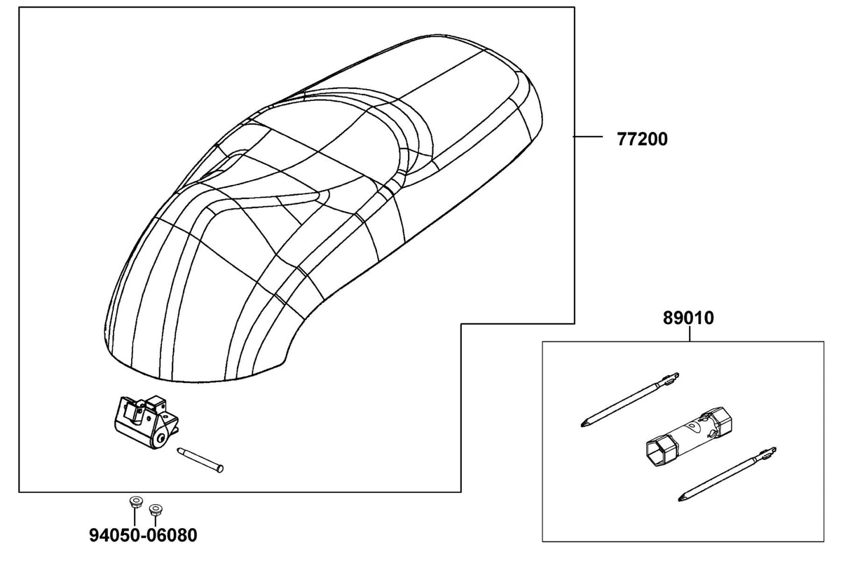 KYMCO Seat exploded-view diagram, Like 200i