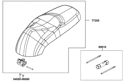 Seat Assy Brown — 77200-LGR5-E10-T02 — KYMCO exploded-view diagram