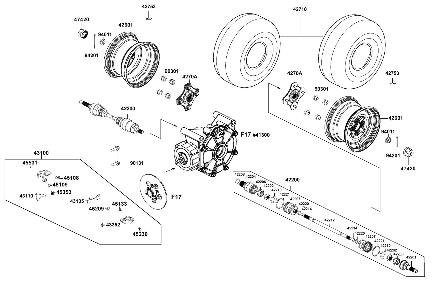 Clamp — 42221-ALE8-M00 — KYMCO exploded-view diagram