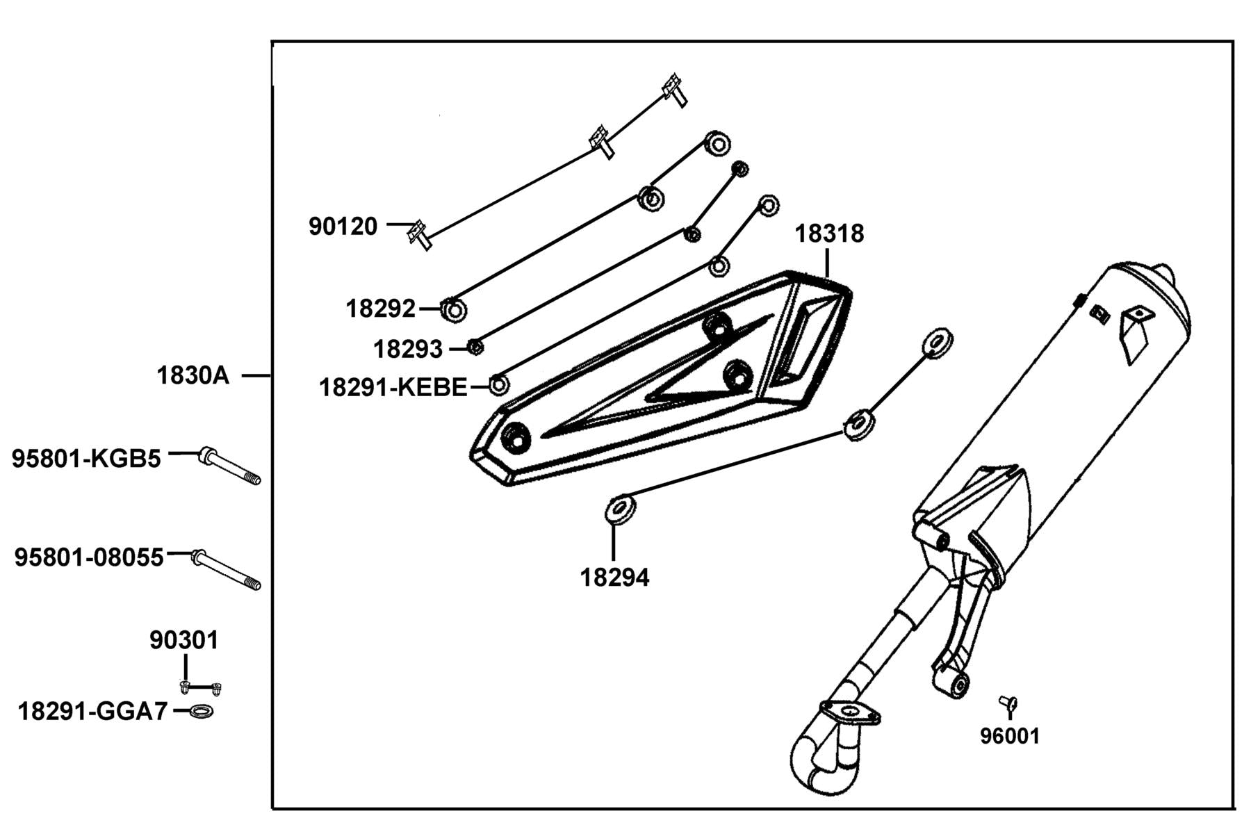 Nut Cap 6MM — 90301-KGBG-C01 — KYMCO exploded-view diagram