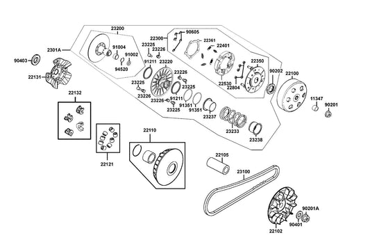 Seal Driven Face — 91211-KHE7-900 — KYMCO exploded-view diagram