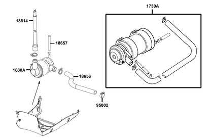 "canister Assy.,tube" — 1730A-LDF7-M31 — KYMCO exploded-view diagram