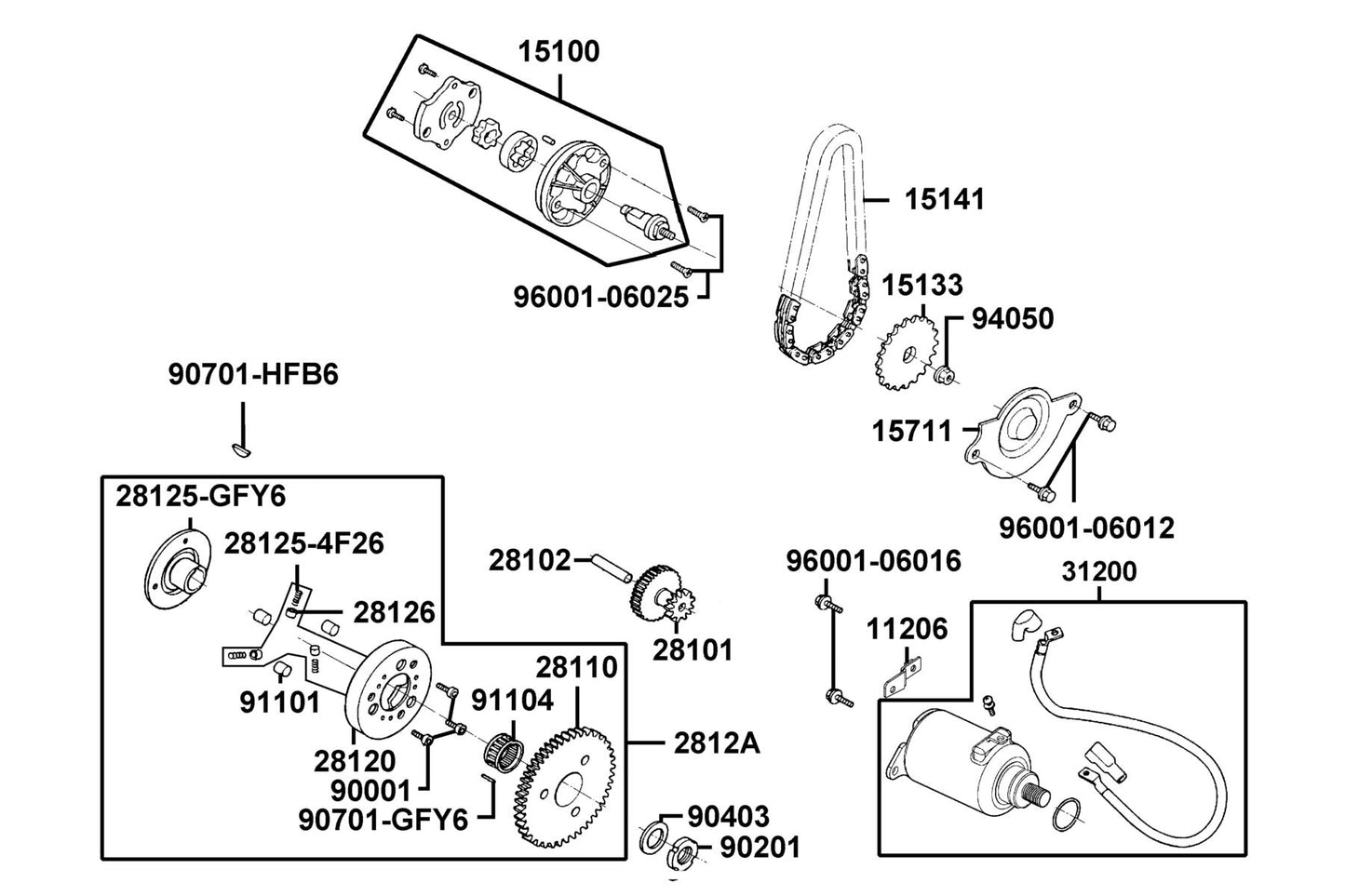 Key Woodruff 25X14X4 — 90701-HFB6-C00 — KYMCO exploded-view diagram