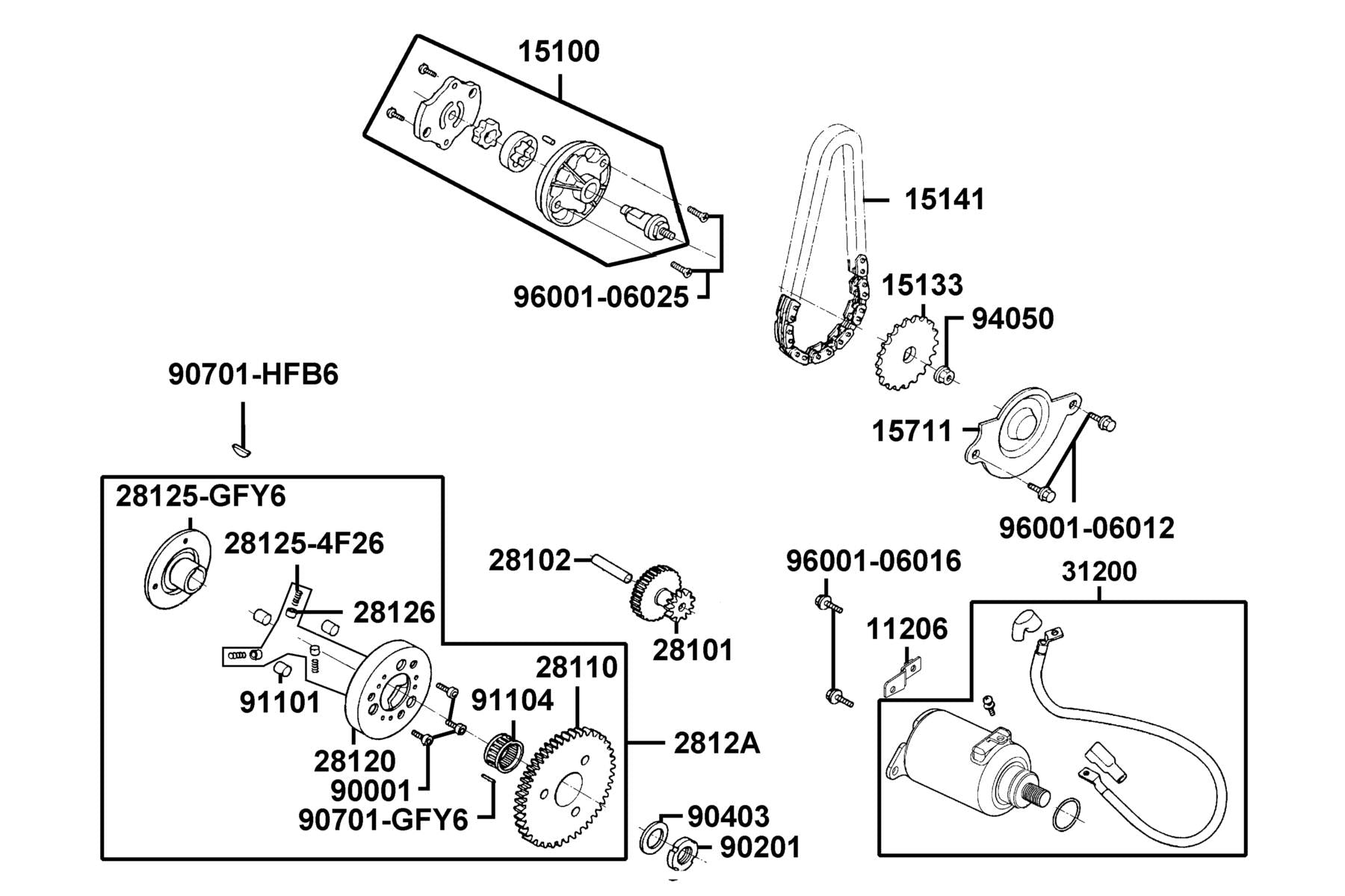 Key Woodruff 25X14X4 — 90701-HFB6-C00 — KYMCO exploded-view diagram