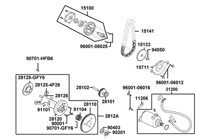Key Woodruff 25X14X4 — 90701-HFB6-C00 — KYMCO exploded-view diagram