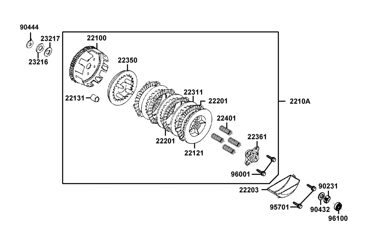 Oil-separating Cover — 22203-LCA7-C10 — KYMCO exploded-view diagram