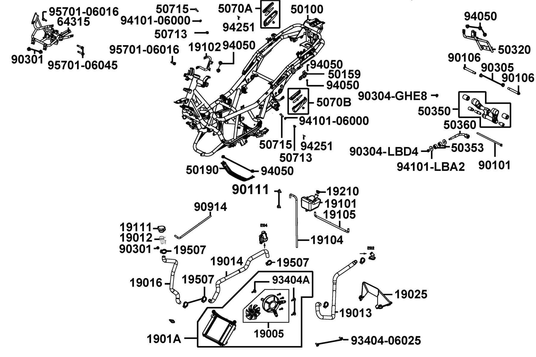 Nut U Flange 14MM — 90305-LBD4-C00 — KYMCO exploded-view diagram