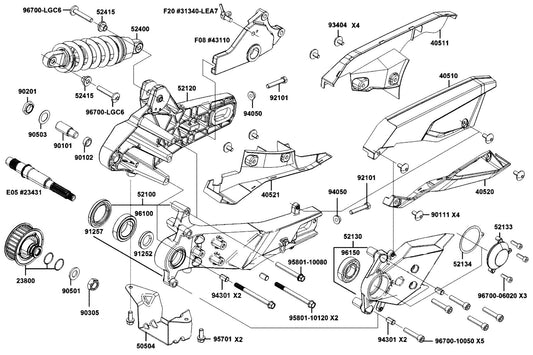 Oil Seal 48X72X8 — 91257-LGC6-E00 — KYMCO exploded-view diagram