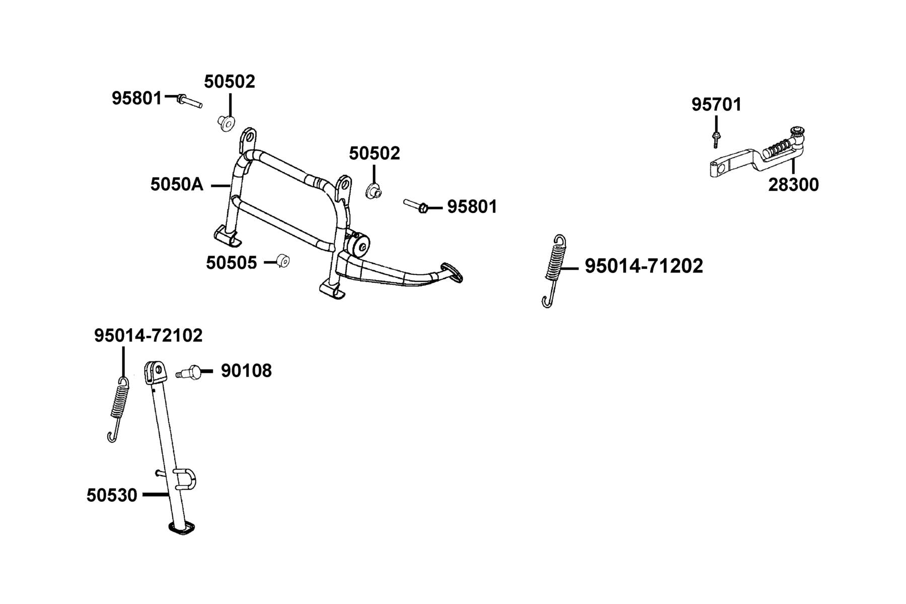 Screw Side Stand Pivot — 90108-KUDU-C01 — KYMCO exploded-view diagram