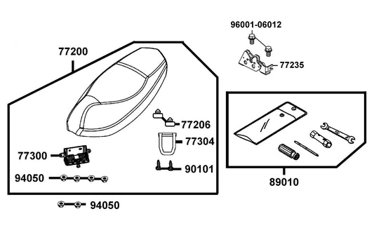 Hook???seat Lock — 77304-LEA2-900 — KYMCO exploded-view diagram