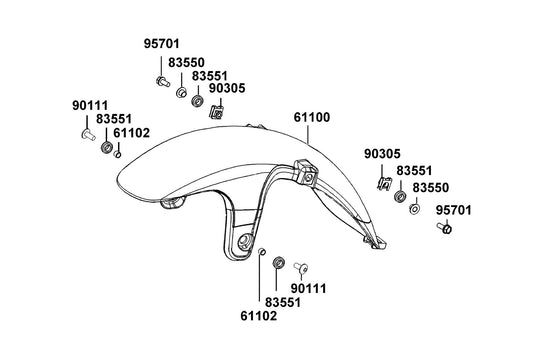 Nut Clip 6MM — 90305-LBA2-E00 — KYMCO exploded-view diagram