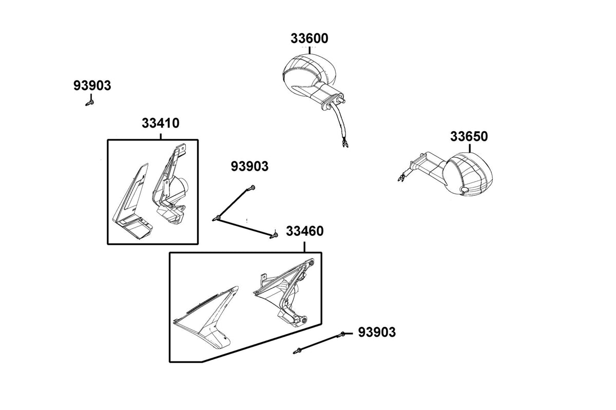 KYMCO Front Winker exploded-view diagram, X-Town 300i ABS