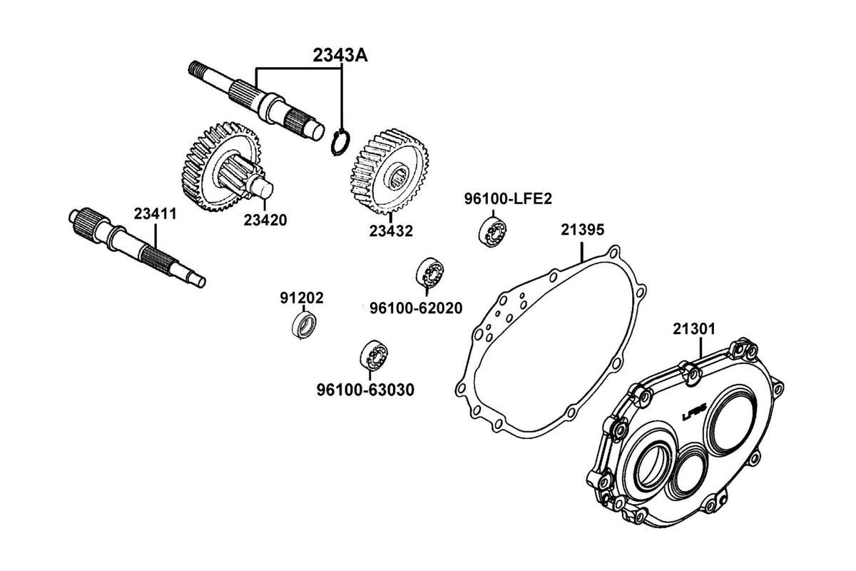 KYMCO Transmission exploded-view diagram, Like 150i ABS