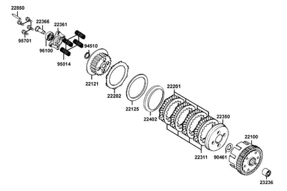 Disk Clutch Friction — 22202-KKAK-90A — KYMCO exploded-view diagram
