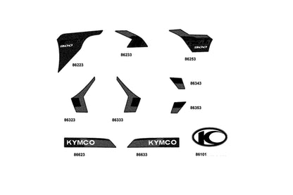KYMCO Emblem and Stripe exploded-view diagram, MXU 270