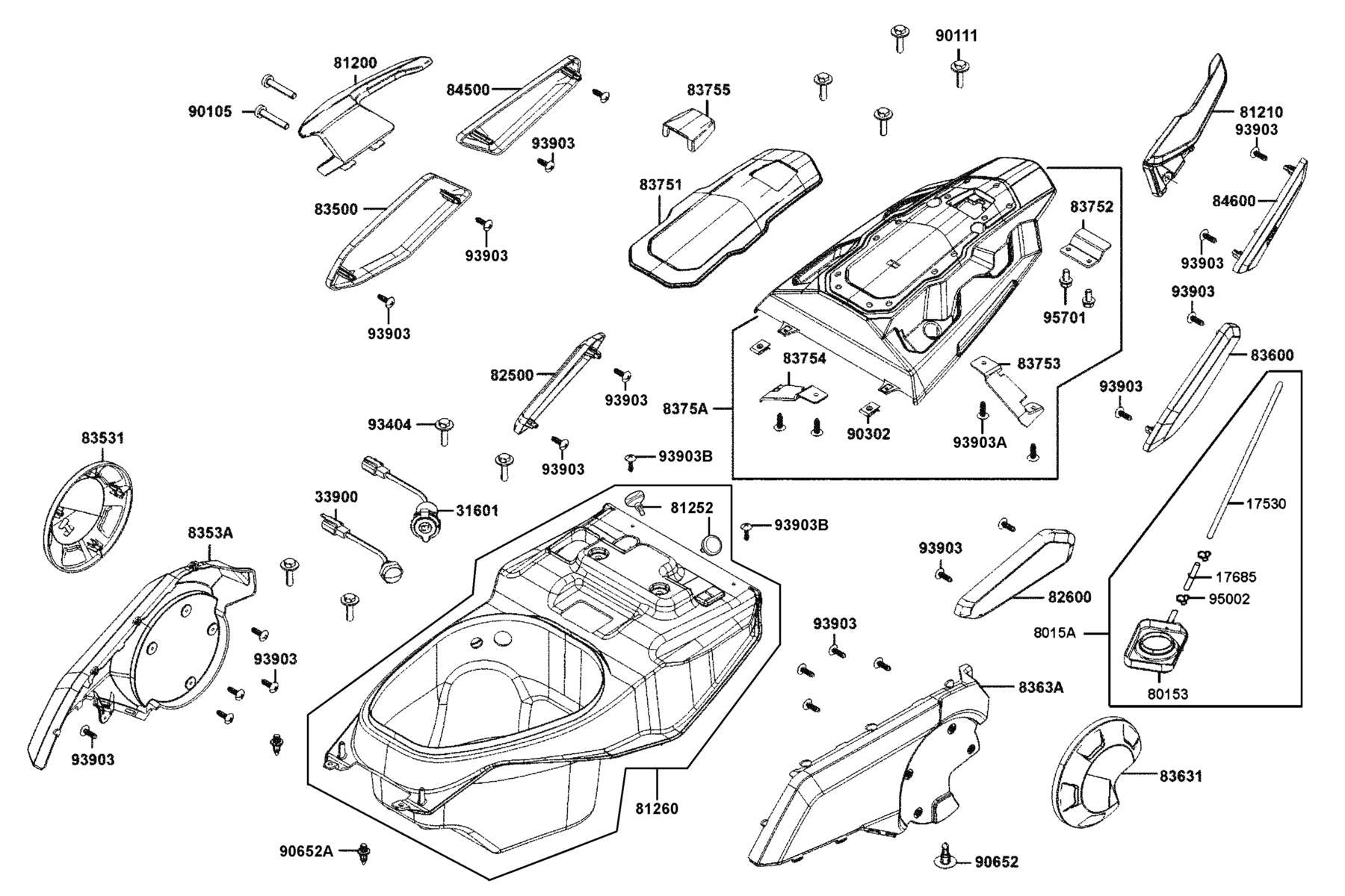 Carrier L Rear — 81210-AGJ5-E00-J2A — KYMCO exploded-view diagram
