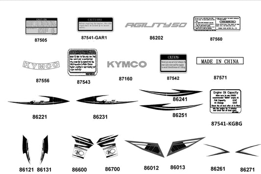 Stripe L Side Cover C — 86271-LDC8-E90-T04 — KYMCO exploded-view diagram