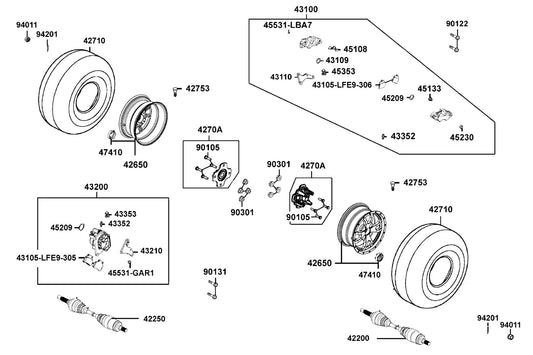 Half Shaft Rear-lh — 42250-ALC1-E00 — KYMCO exploded-view diagram