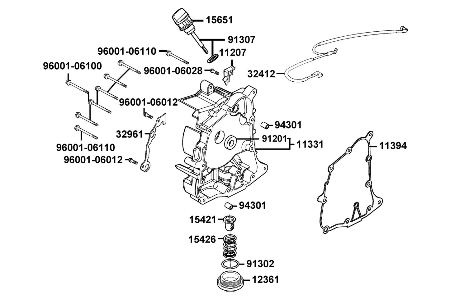 Clamper Acg Cord — 32961-KUDU-C00 — KYMCO exploded-view diagram