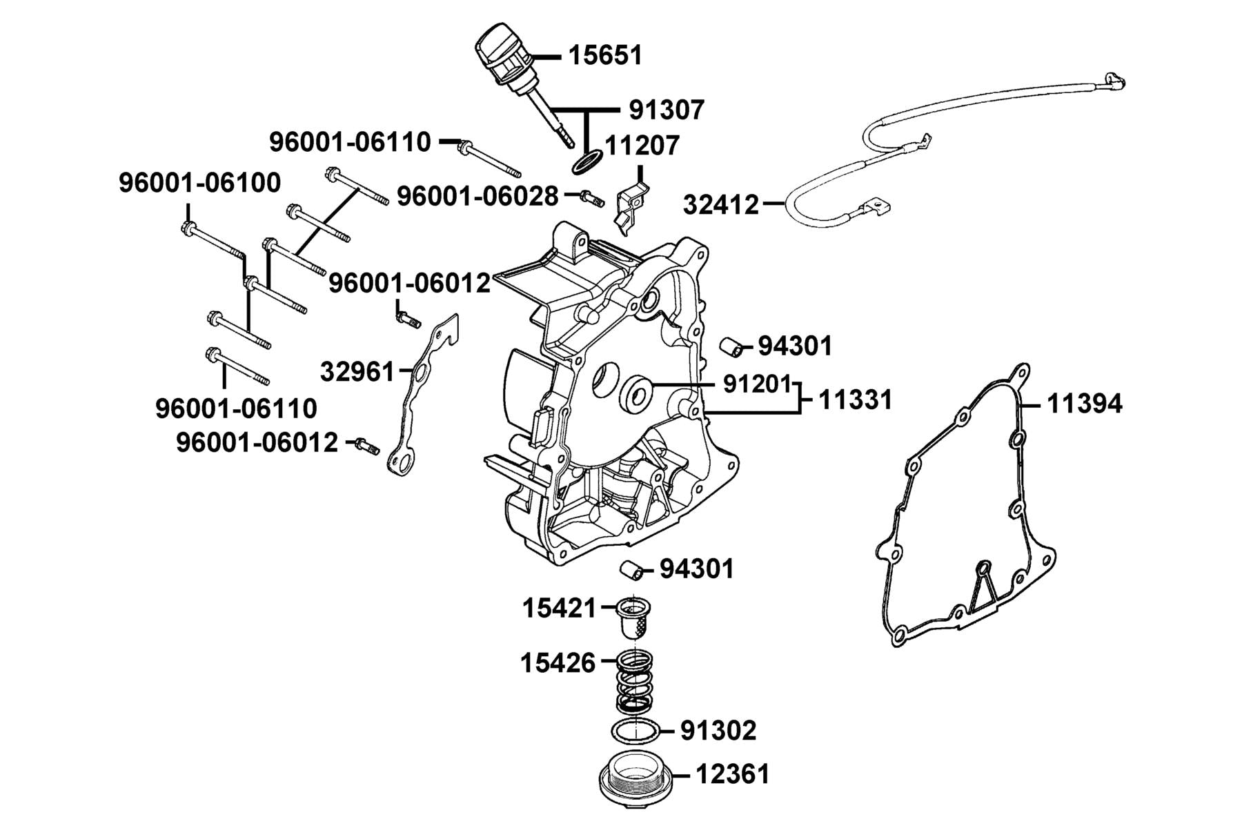 Clamper Acg Cord — 32961-KUDU-C00 — KYMCO exploded-view diagram