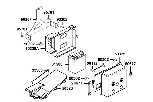 Cover Battery — 50326-LFA5-600-VEP — KYMCO exploded-view diagram