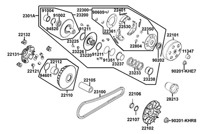 Seal Driven Face — 91211-KHE7-900 — KYMCO exploded-view diagram