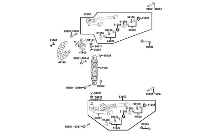 Knuckle Assy L Steering — 47500-LCA5-E00 — KYMCO exploded-view diagram