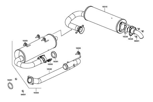 A Pipe Comp Exhaust-black — 18320-ALE8-E00 — KYMCO exploded-view diagram