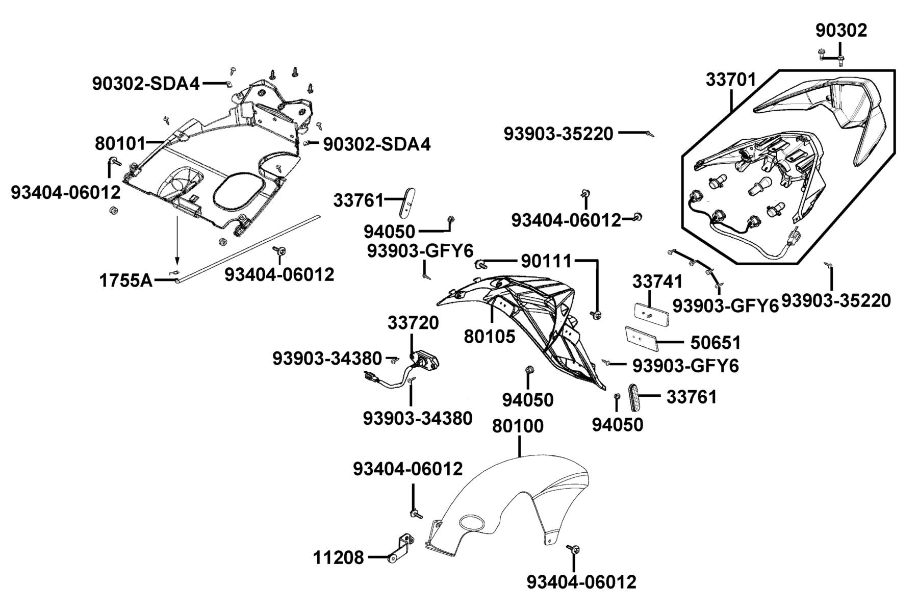 Bolt-wash 5*12 — 90302-GFY6-C00 — KYMCO exploded-view diagram