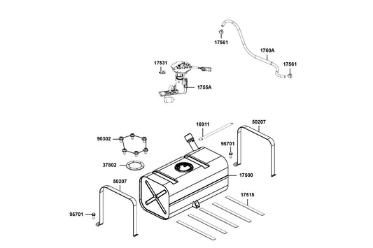 Tube Assy Fuel Tank — 1760A-ALE8-800 — KYMCO exploded-view diagram