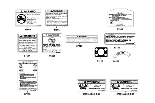 Sw Battery Label — 81218-AFE6-E00-T01 — KYMCO exploded-view diagram