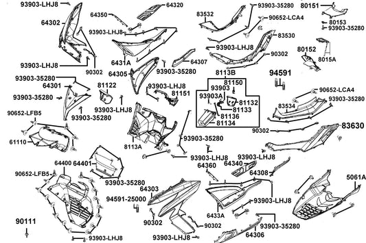 Clip Bind — 94591-25000 — KYMCO exploded-view diagram