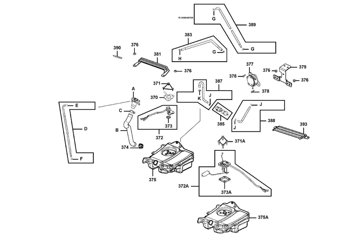 KYMCO Fuel Tank exploded-view diagram, Filly 50
