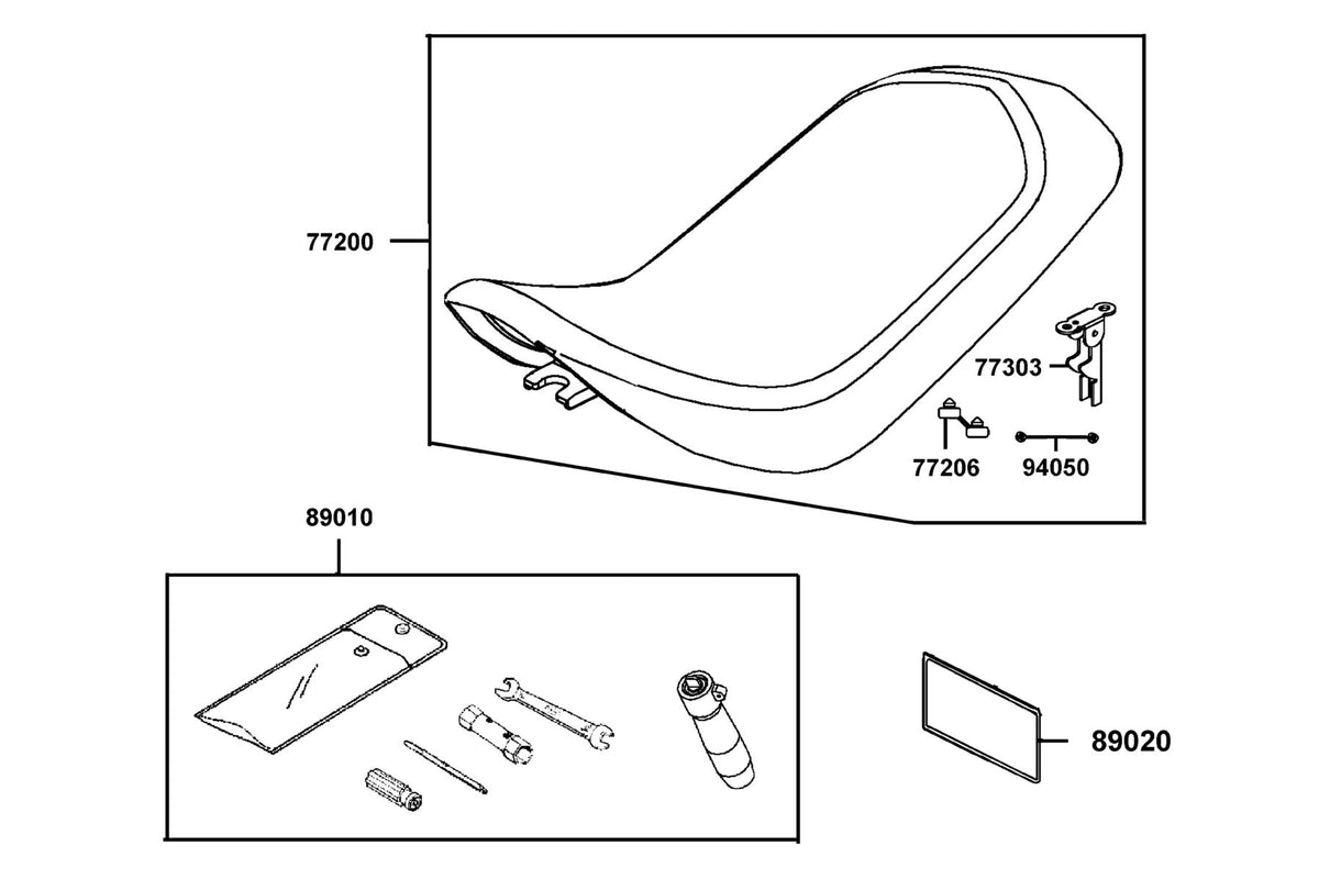 KYMCO Seat exploded-view diagram, MONGOOSE 70