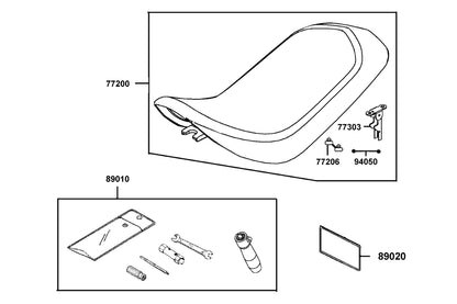 KYMCO Seat exploded-view diagram, MONGOOSE 70