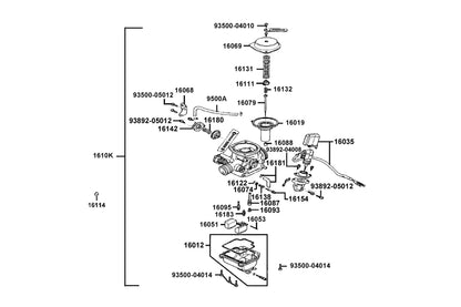 KYMCO Carburetor exploded-view diagram, Agility 125