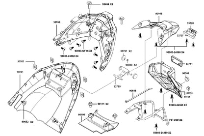 KYMCO Rear Light and Rear Fender exploded-view diagram, AK 550i Premium ABS