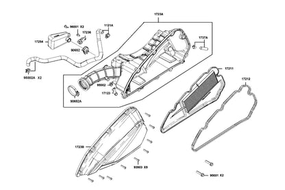 Clip D11 Tube — 95002-41100-04 — KYMCO exploded-view diagram