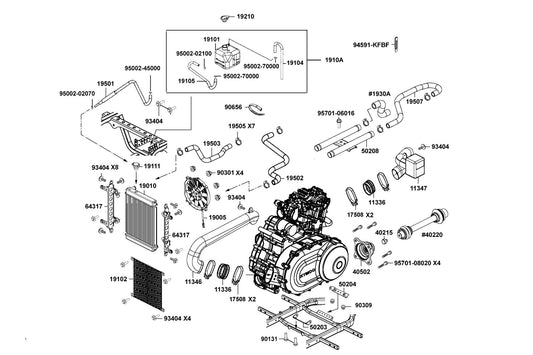 Clip B15 Tube — 95002-02100 — KYMCO exploded-view diagram