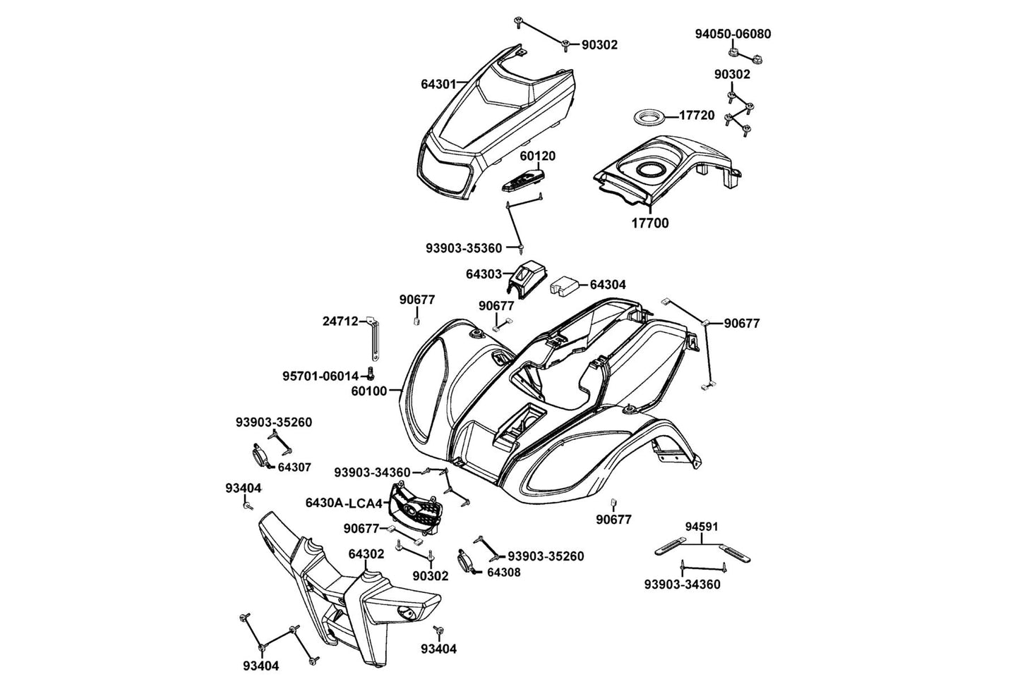 Clip 2X70 — 94591-27000 — KYMCO exploded-view diagram