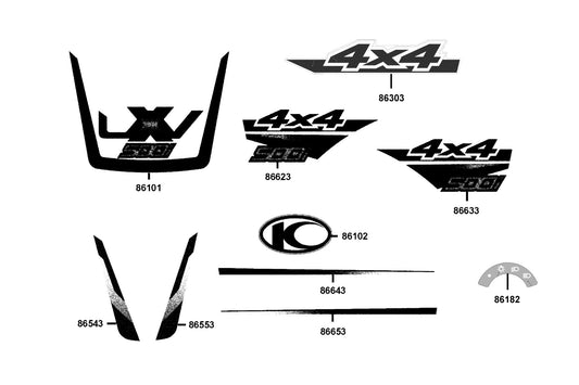 Stripe B L Fender Fr — 86553-AAJ6-M30-T03 — KYMCO exploded-view diagram