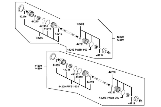 Half Shaft Rear-lh — 42250-LKM8-900 — KYMCO exploded-view diagram