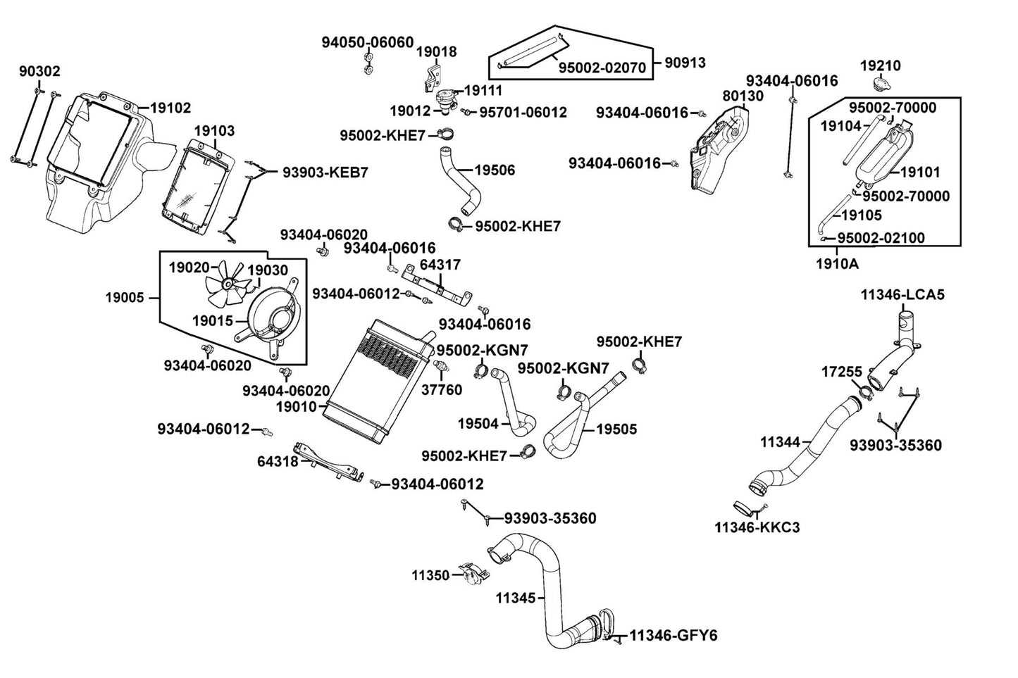 Tube Assy Water Pump-pressure Valve — 90913-LBA7-900 — KYMCO exploded-view diagram