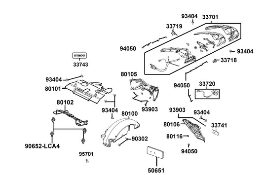 Bolt-wash 5*12 — 90302-PUA3-B51 — KYMCO exploded-view diagram