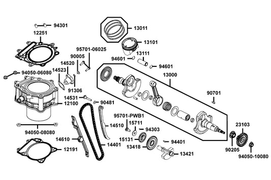Circlip Piston Pin 20MM — 94601-PWB1-900 — KYMCO exploded-view diagram