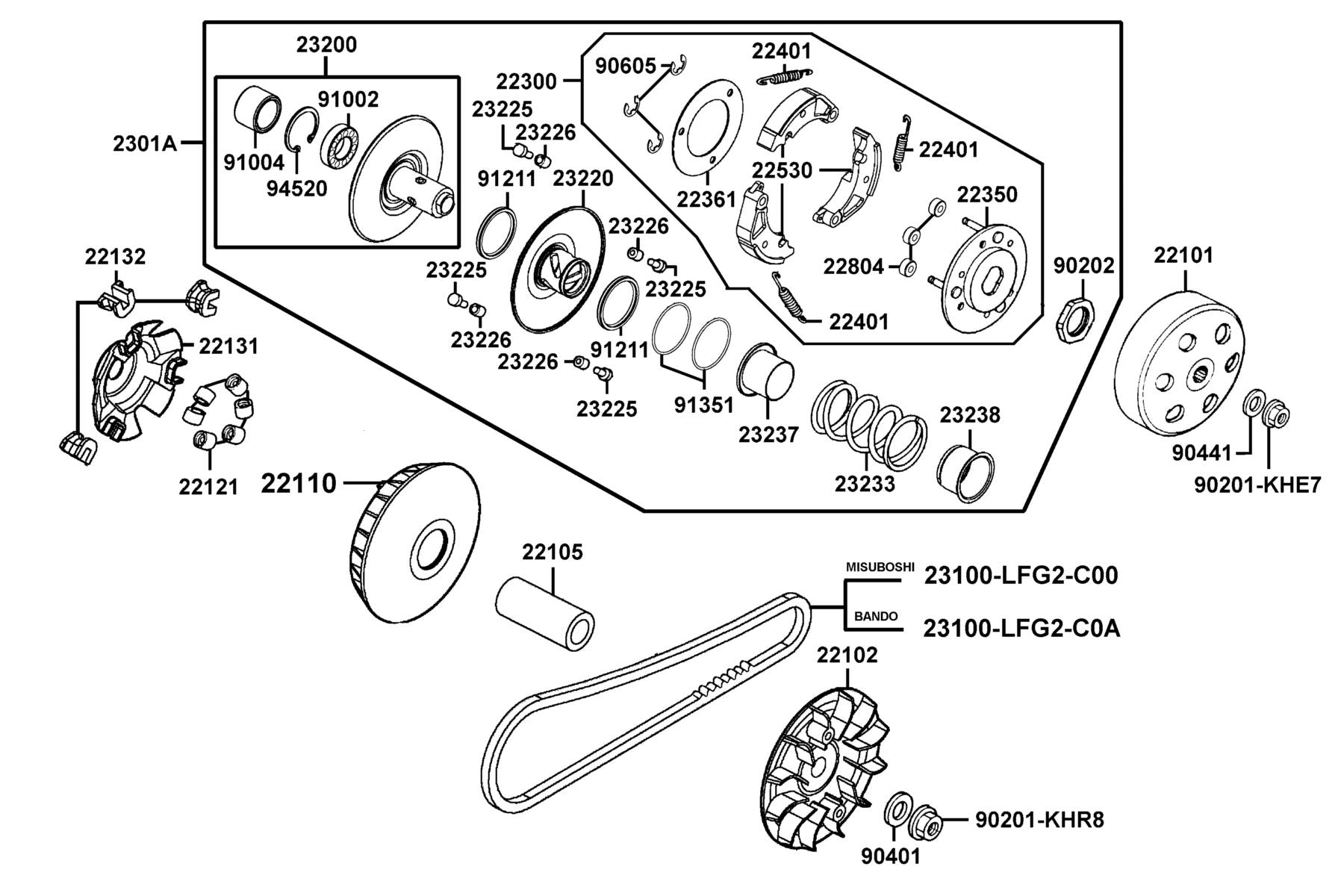 Seal Driven Face 40*47*4 — 91211-KHE7-C00 — KYMCO exploded-view diagram