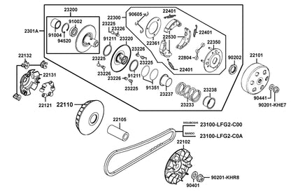 Seal Driven Face 40*47*4 — 91211-KHE7-C00 — KYMCO exploded-view diagram