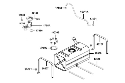 Fuel Filter Assy — 16703-AKB9-M00 — KYMCO exploded-view diagram