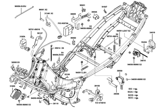 Clip 2X150 — 94591-LEA7-E01 — KYMCO exploded-view diagram